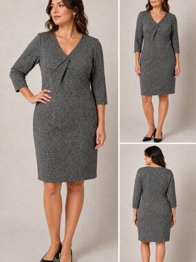 NEW THE FOLD Waverley Wool Blend Tweed Sheath Dress Size 14